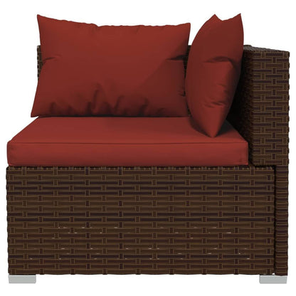 Patio Furniture Set 5 Piece with Cushions Poly Rattan Brown image 4