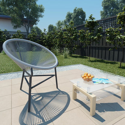 Patio Moon Chair Poly Rattan Gray image 1