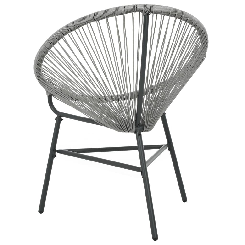 Patio Moon Chair Poly Rattan Gray image 5