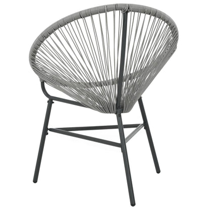 Patio Moon Chair Poly Rattan Gray image 5
