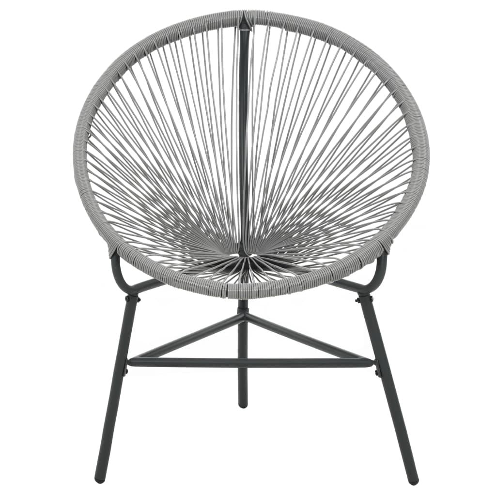 Patio Moon Chair Poly Rattan Gray image 4