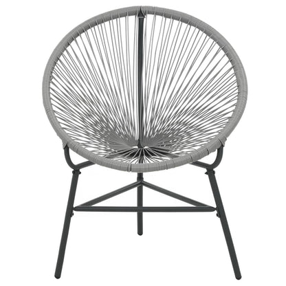 Patio Moon Chair Poly Rattan Gray image 4