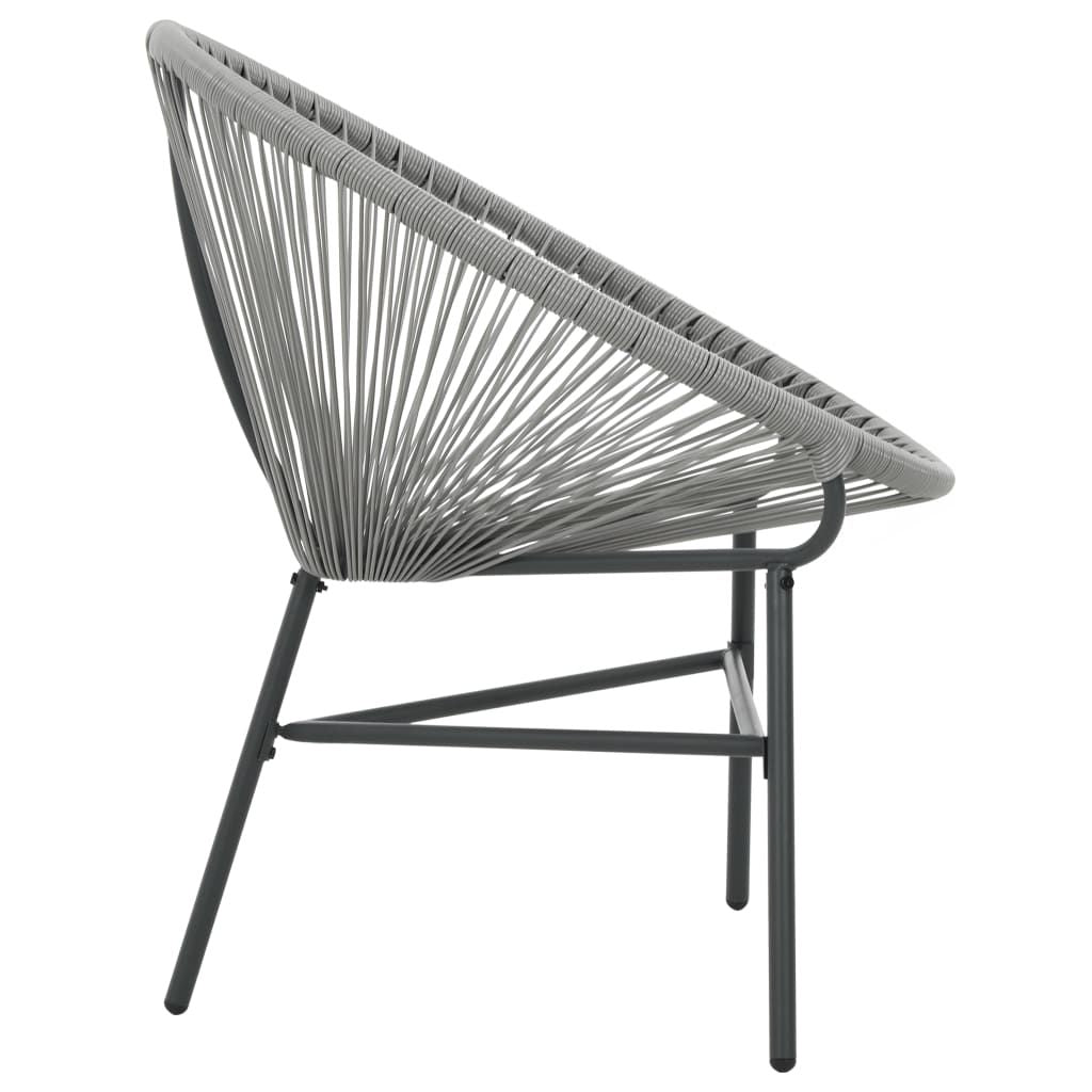 Patio Moon Chair Poly Rattan Gray image 3
