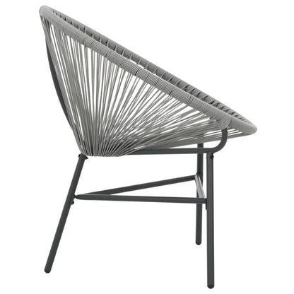 Patio Moon Chair Poly Rattan Gray image 3