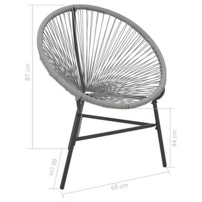 Patio Moon Chair Poly Rattan Gray image 7