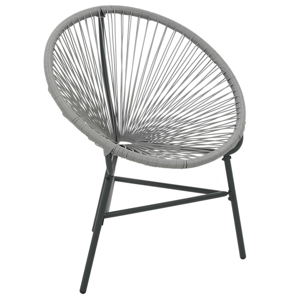 Patio Moon Chair Poly Rattan Gray image 2