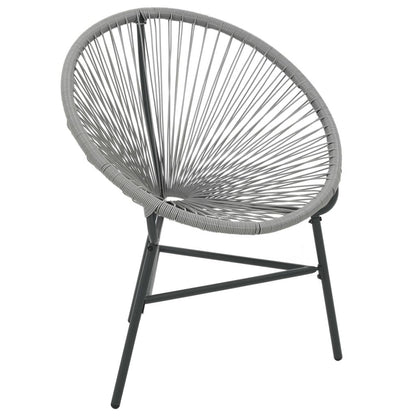Patio Moon Chair Poly Rattan Gray image 2