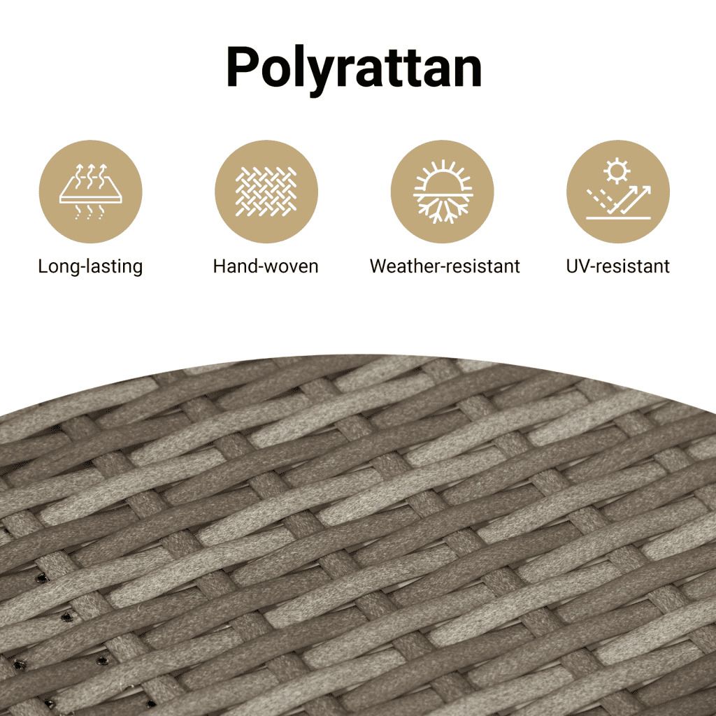 Patio Sofa 2-Seater with Canopy and Stools Gray Poly Rattan image 12