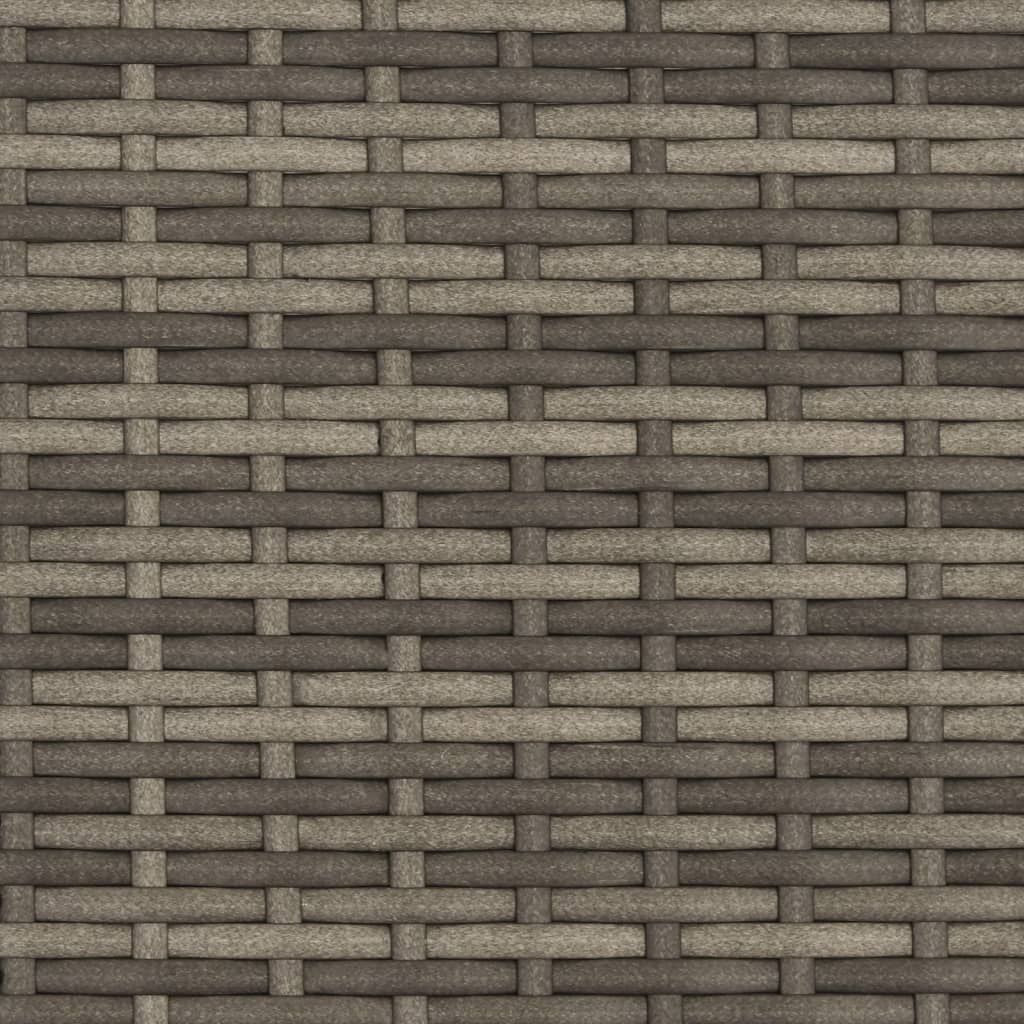 Patio Sofa 2-Seater with Canopy and Stools Gray Poly Rattan image 10