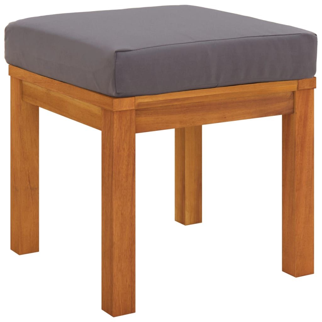 Patio Stools with Cushions 2 pcs Solid Wood Acacia - Top View