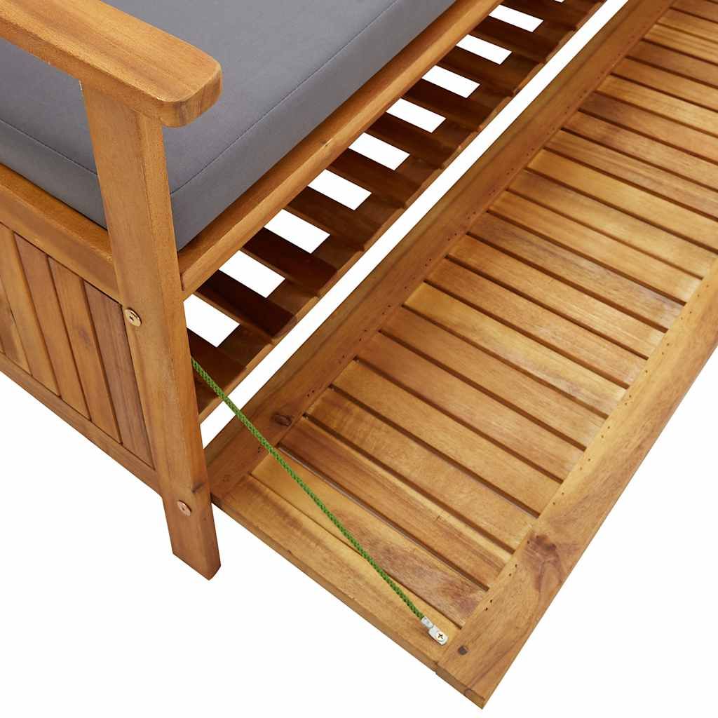 Patio Storage Bench 47.2" Solid Acacia Wood image 12