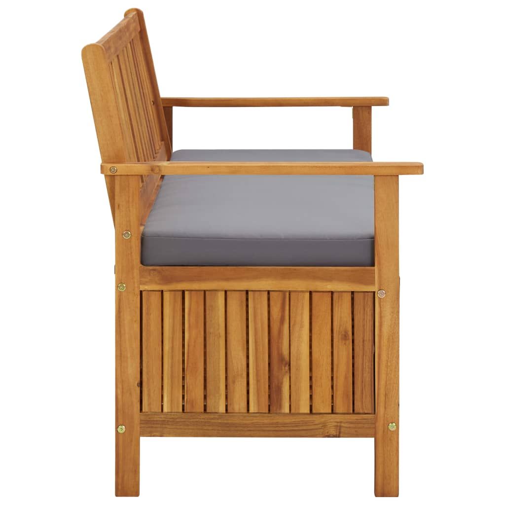 Patio Storage Bench 47.2" Solid Acacia Wood image 3