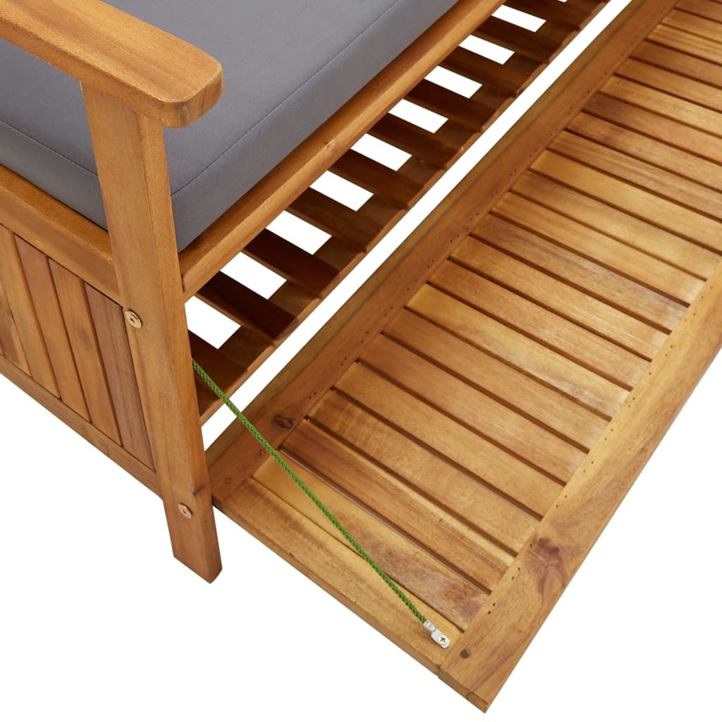 Patio Storage Bench 47.2" Solid Acacia Wood image 8