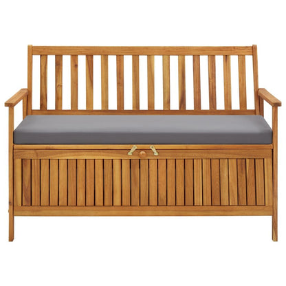 Patio Storage Bench 47.2" Solid Acacia Wood image 2