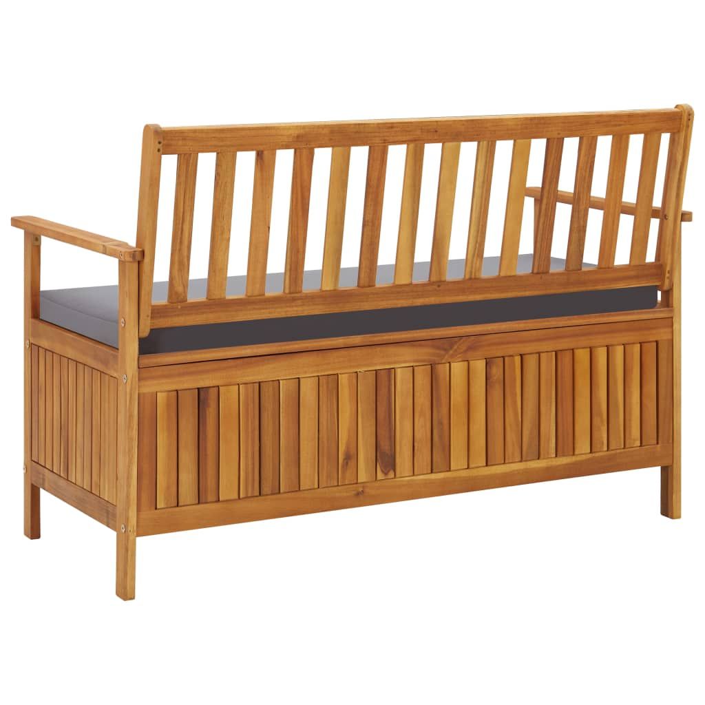 Patio Storage Bench 47.2" Solid Acacia Wood image 4