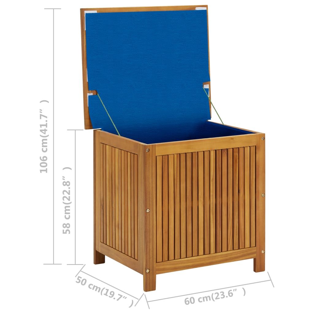 Patio Storage Box 23.6"x19.7"x22.8" Solid Wood Acacia image 9