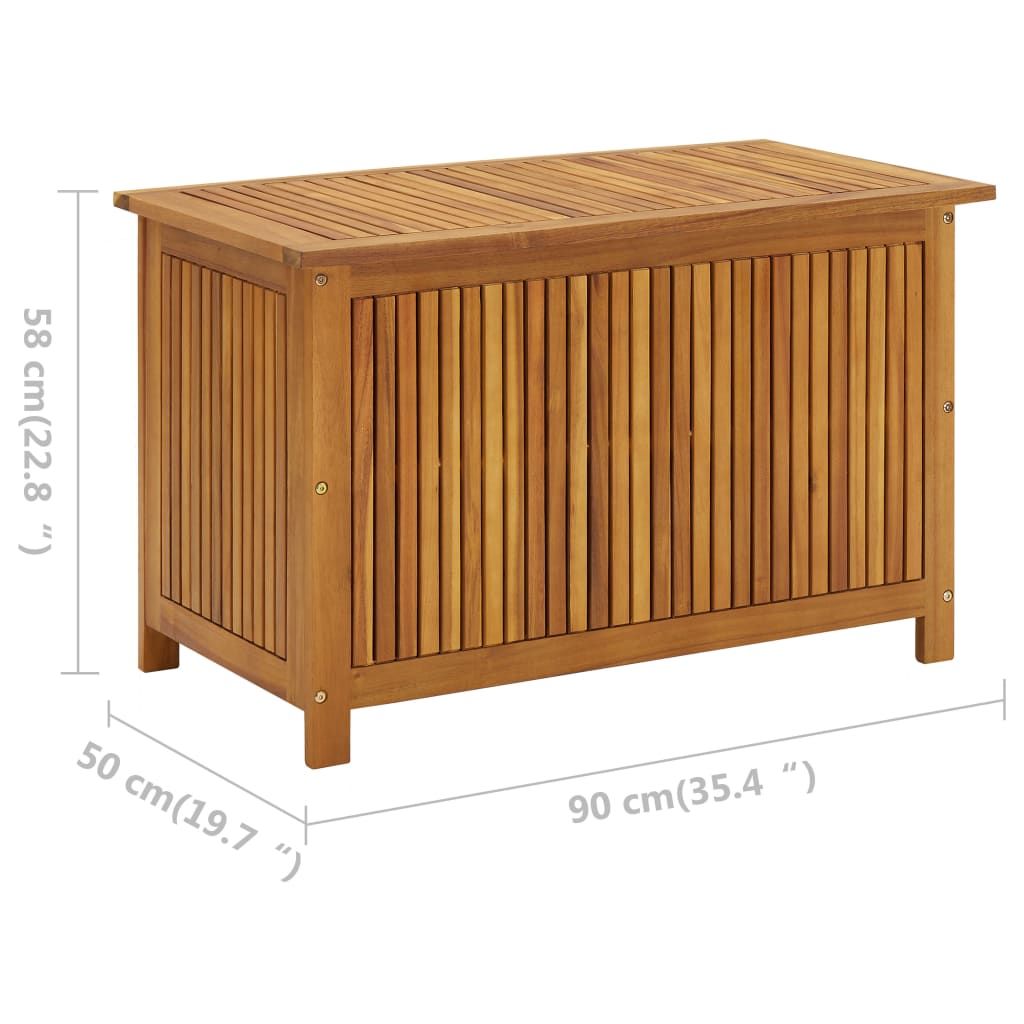 Patio Storage Box 35.4"x19.7"x22.8" Solid Wood Acacia image 9