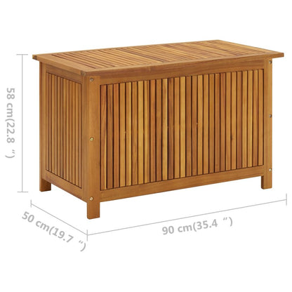 Patio Storage Box 35.4"x19.7"x22.8" Solid Wood Acacia image 9