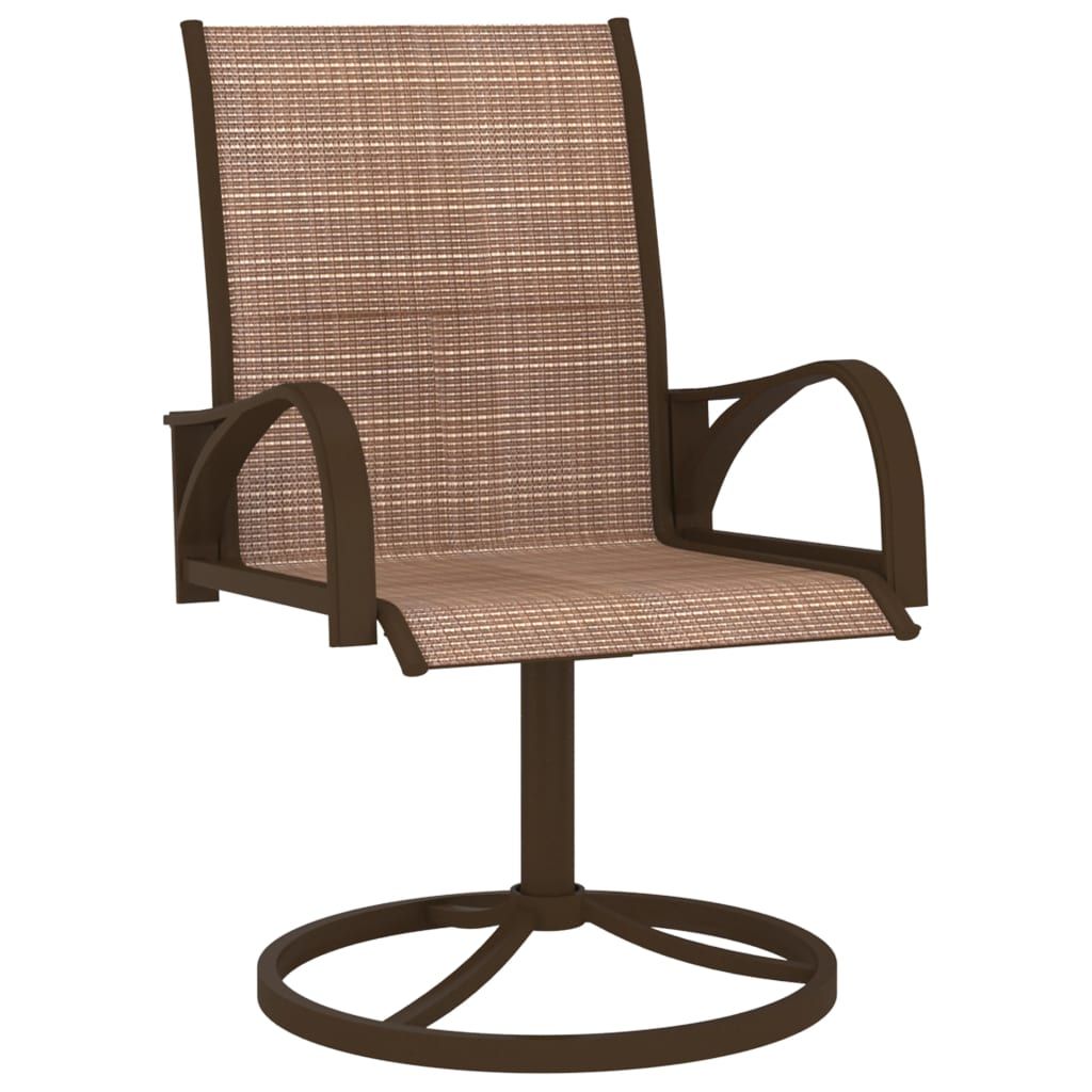 Patio Swivel Chairs 2 pcs Textilene and Steel Brown image 2
