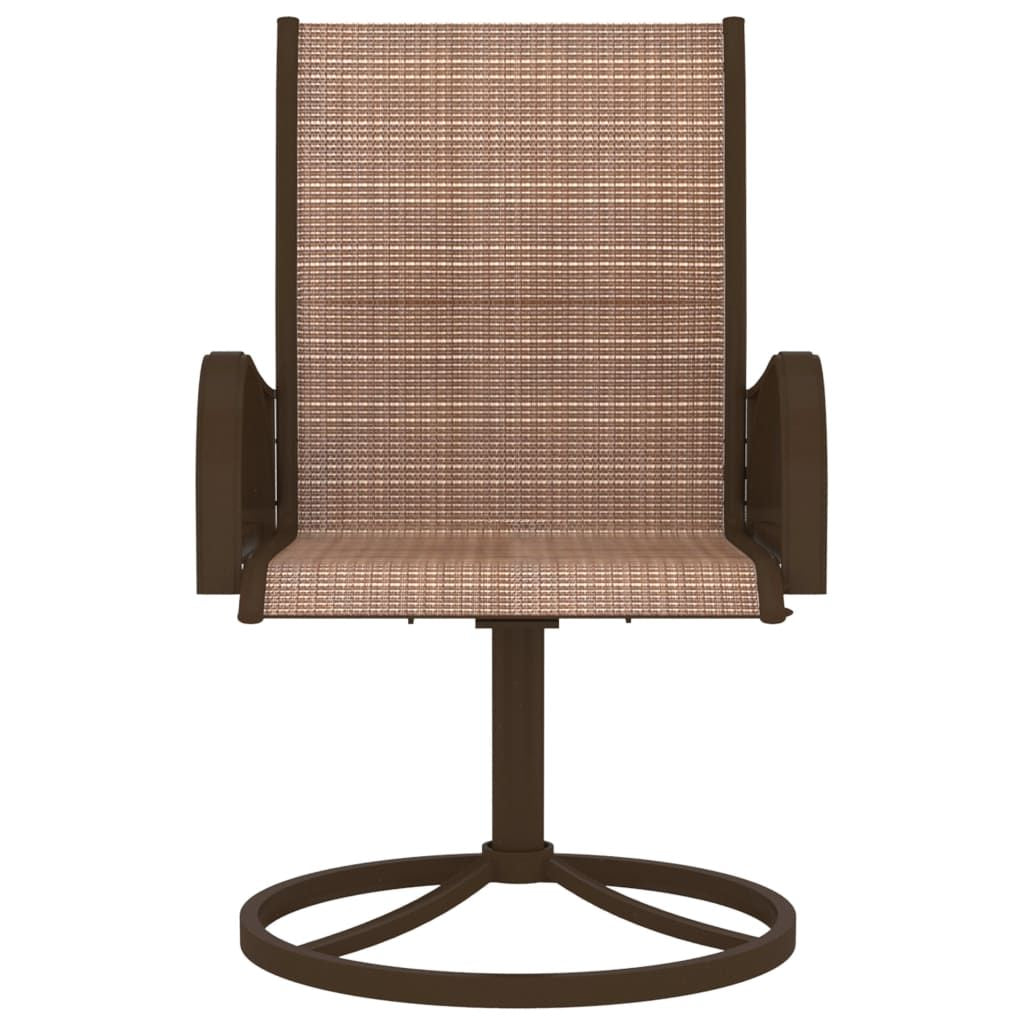 Patio Swivel Chairs 2 pcs Textilene and Steel Brown image 3