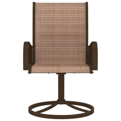 Patio Swivel Chairs 2 pcs Textilene and Steel Brown image 3