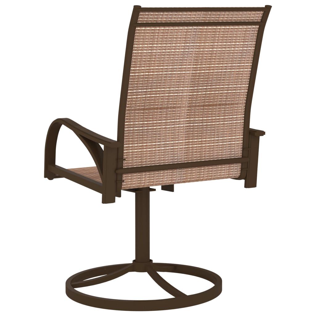 Patio Swivel Chairs 2 pcs Textilene and Steel Brown image 5