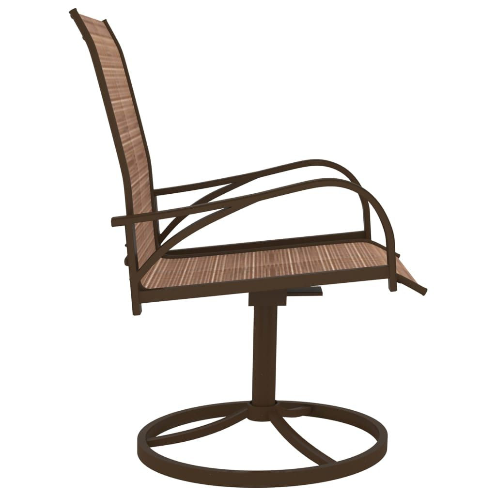 Patio Swivel Chairs 2 pcs Textilene and Steel Brown image 4
