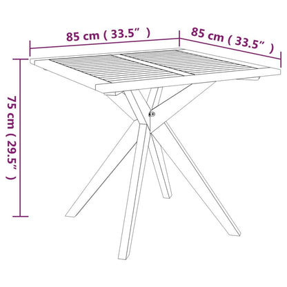 Patio Table 33.5"x33.5"x29.5" Solid Wood Acacia image 5