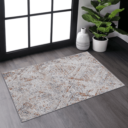 PAYAS Collection 2X3 Beige / Geometric Doormat Rug image 1