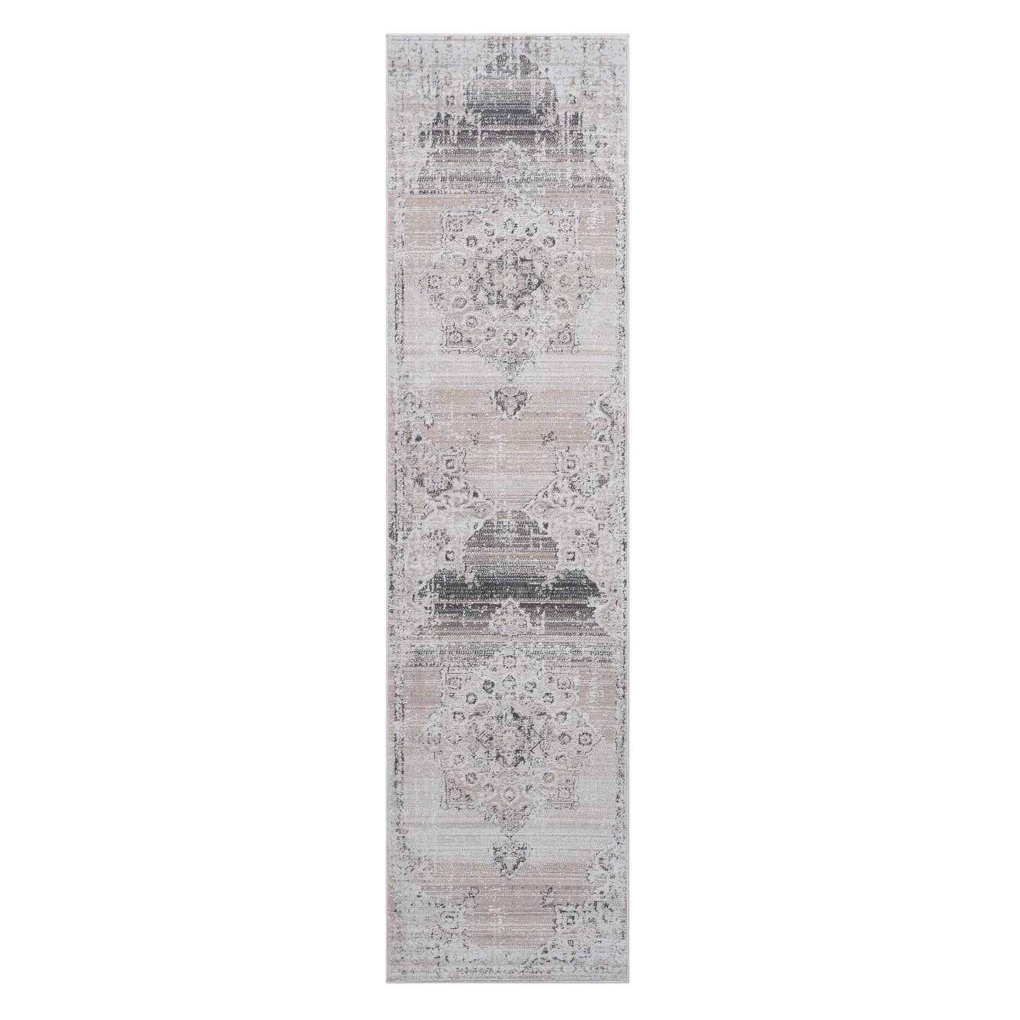 PAYAS Collection 2X8 Cream / Beige / Medallion Runner Rug image 2