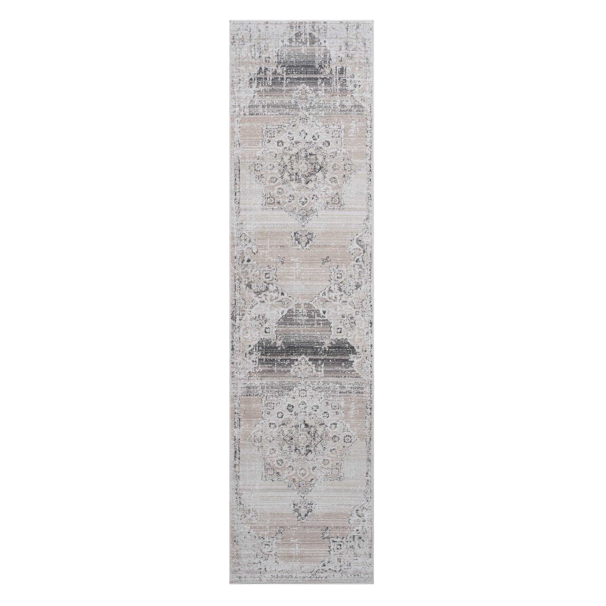 PAYAS Collection 2X8 Cream / Beige / Medallion Runner Rug image 2