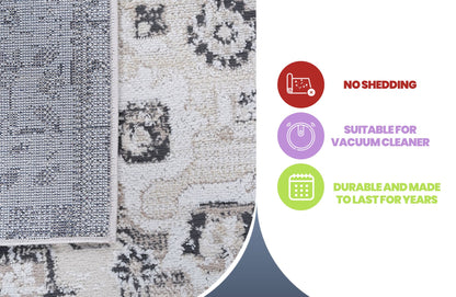 PAYAS Collection 2X8 Cream / Beige / Medallion Runner Rug image 7