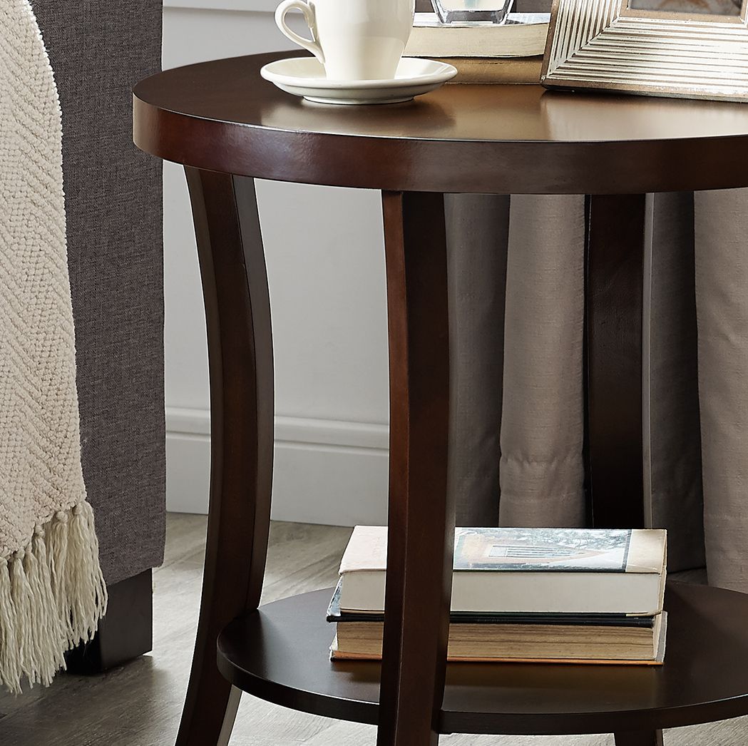 Perth 3-Piece Espresso Oval Coffee Table with End Tables Set image 5