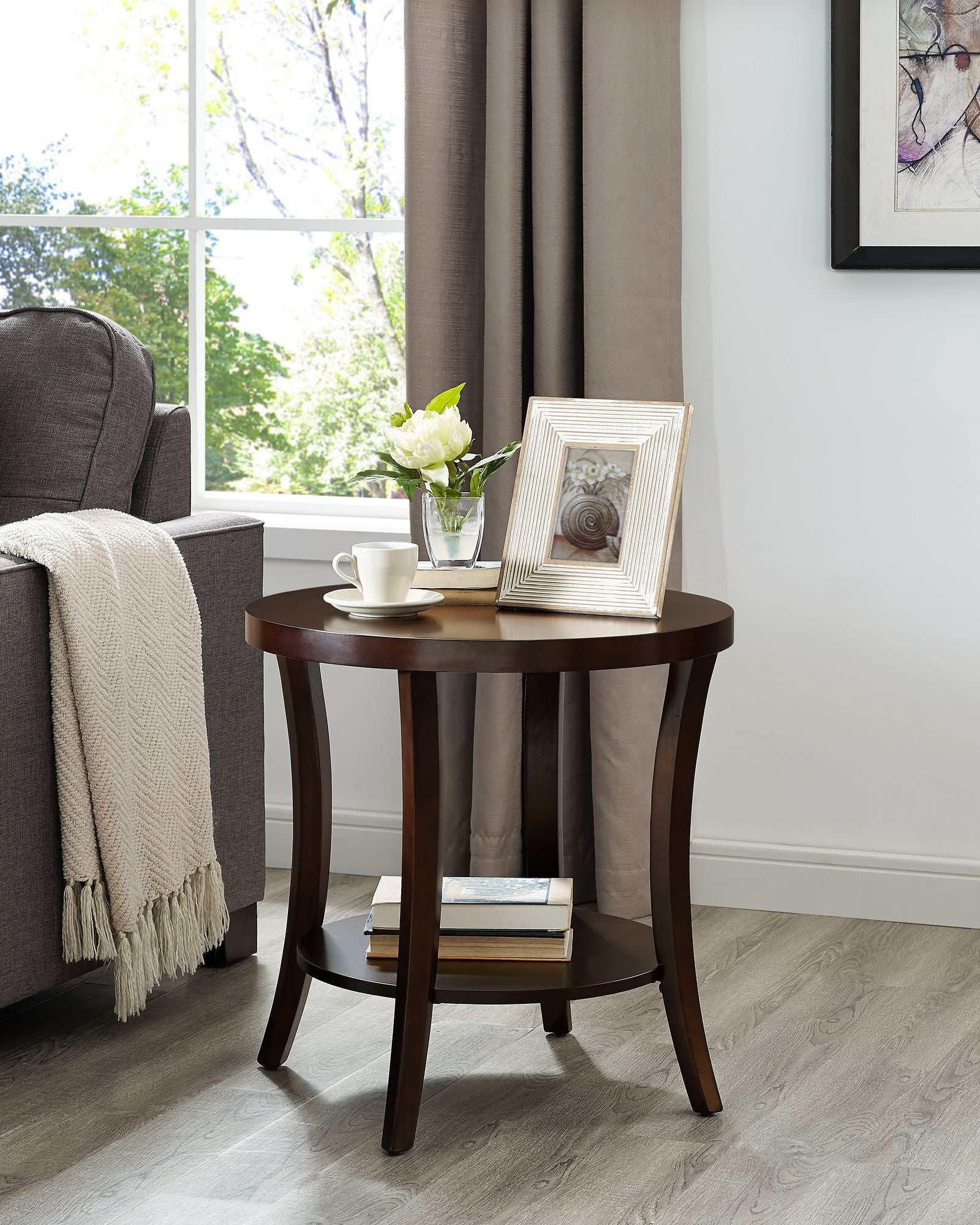 Perth 3-Piece Espresso Oval Coffee Table with End Tables Set image 4