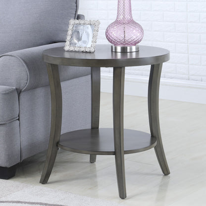 Perth Contemporary Oval Shelf Coffee Table Set, Gray image 4