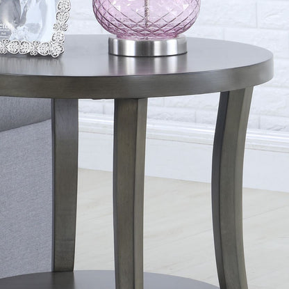 Perth Contemporary Oval Shelf Coffee Table Set, Gray image 6