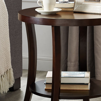 Perth Contemporary Oval Shelf End Table, Espresso image 3