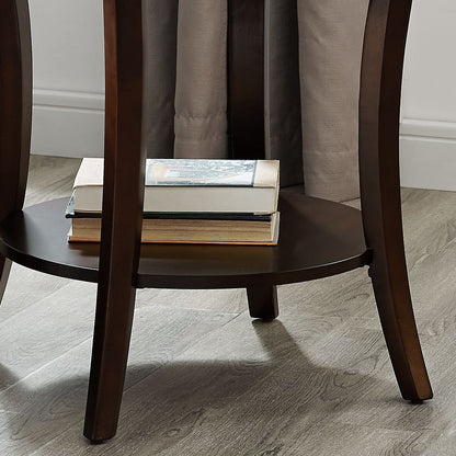 Perth Contemporary Oval Shelf End Table, Espresso image 4