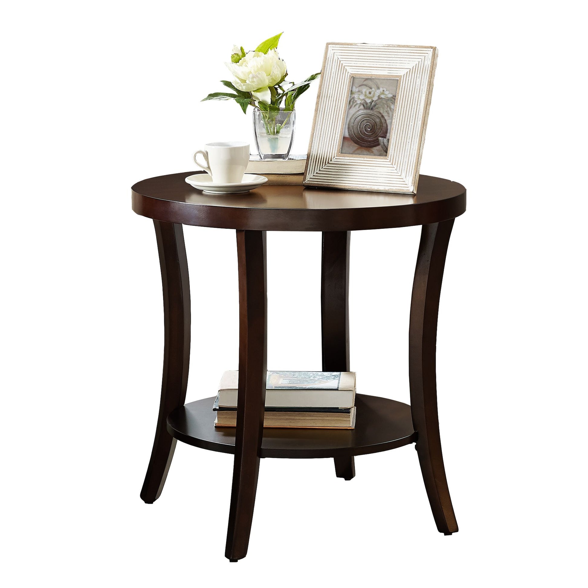 Perth Contemporary Oval Shelf End Table, Espresso image 6