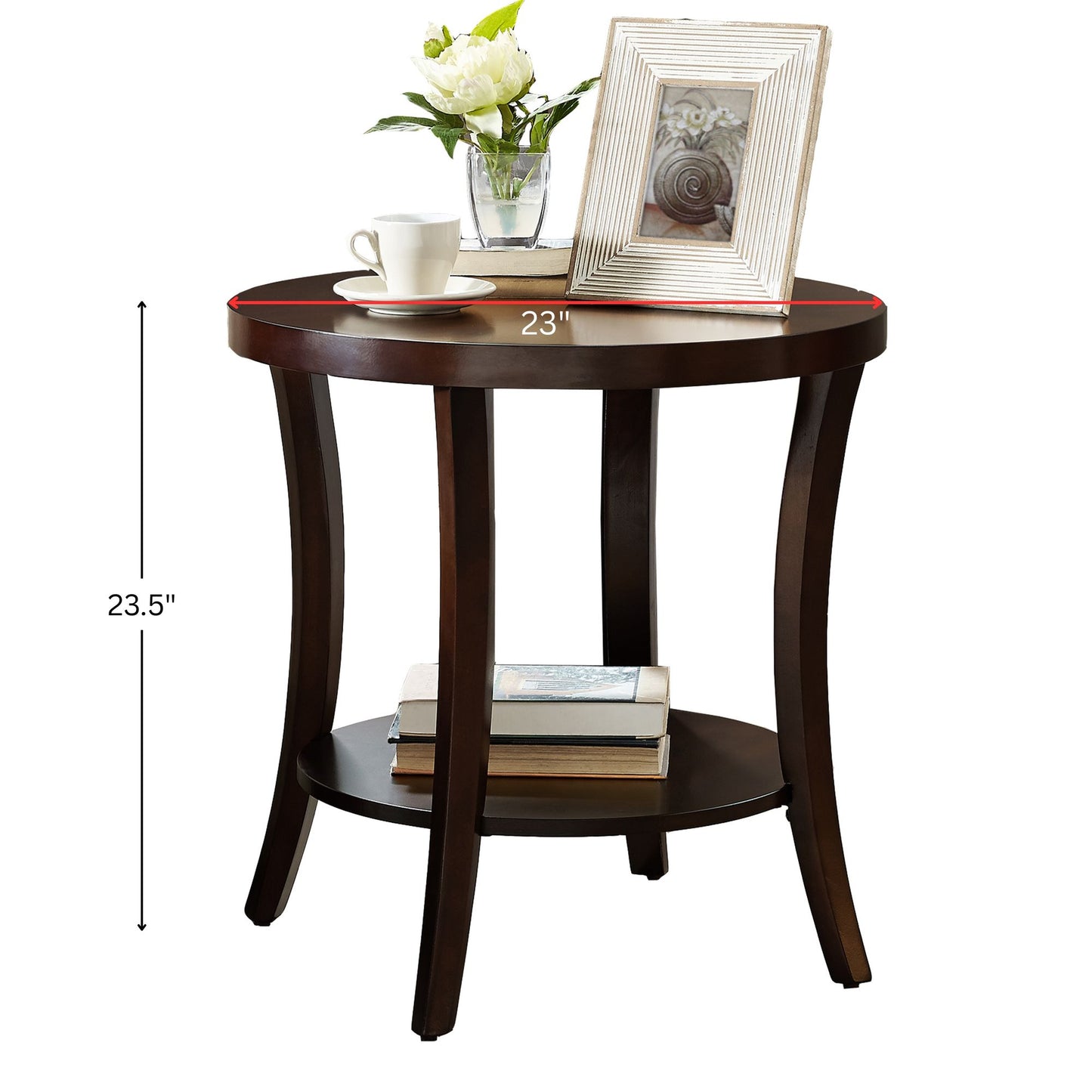 Perth Contemporary Oval Shelf End Table, Espresso image 7
