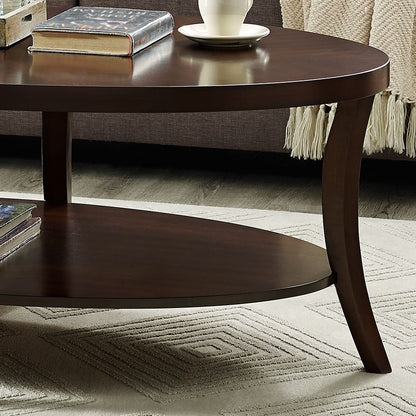 Perth Espresso Oval Coffee Table with Shelf image 3