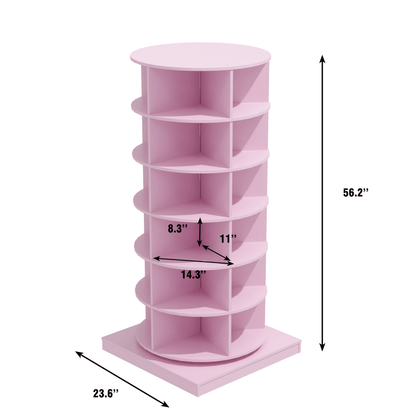 Pink 360 Rotating shoe cabinet 6 layers image 6