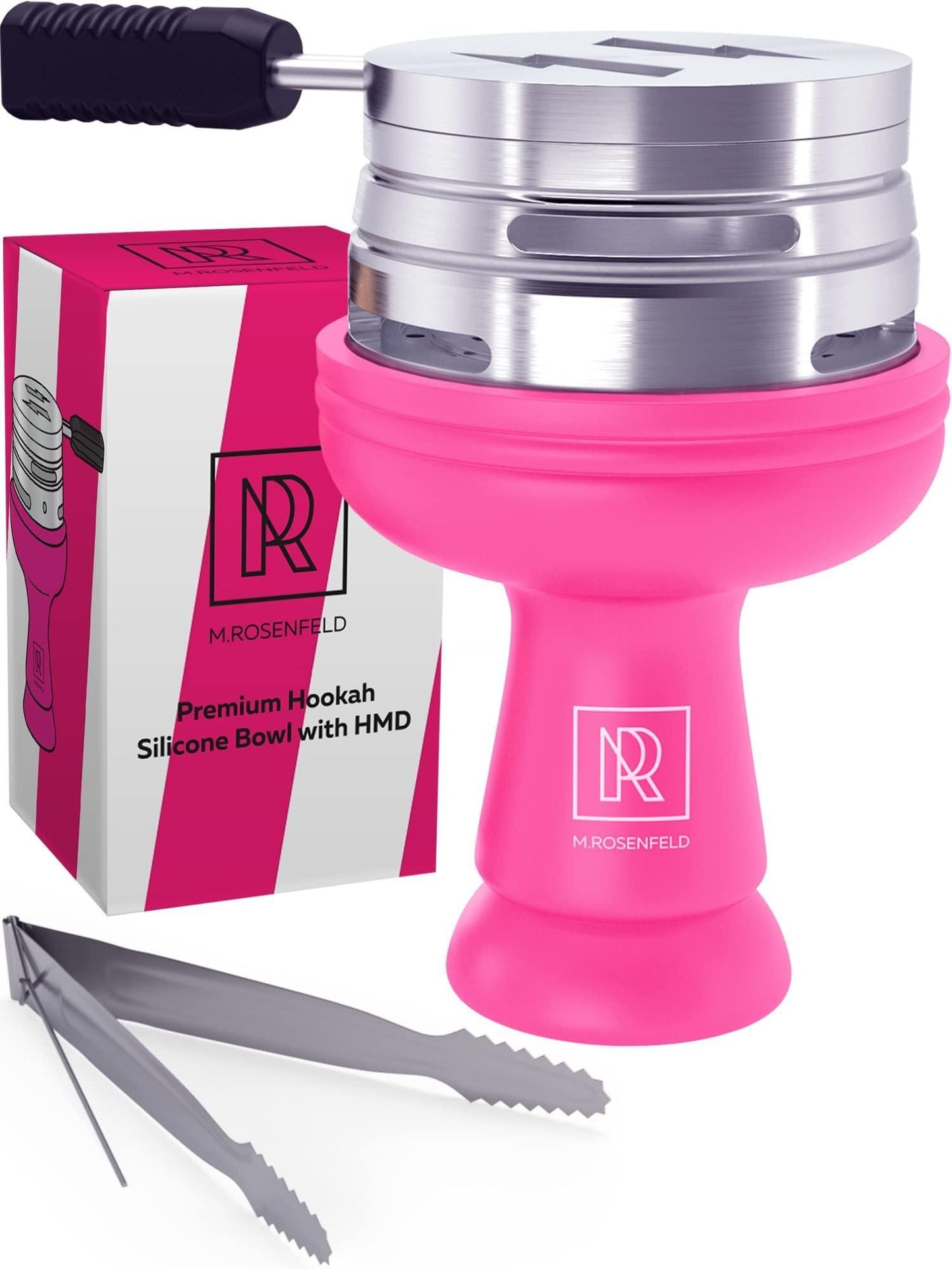 Pink Hookah Bowl Set Silicone Premium Shisha Bowl Phunnel Hookah Bowl Pink for Smoking with Hookah Tongs & Heat Manageme image 1