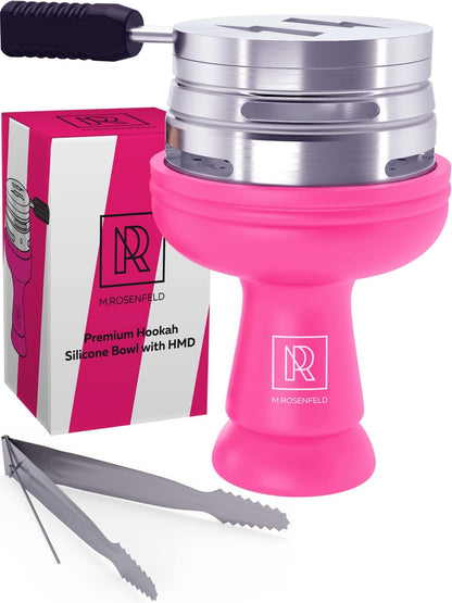 Pink Hookah Bowl Set Silicone Premium Shisha Bowl Phunnel Hookah Bowl Pink for Smoking with Hookah Tongs & Heat Manageme image 1