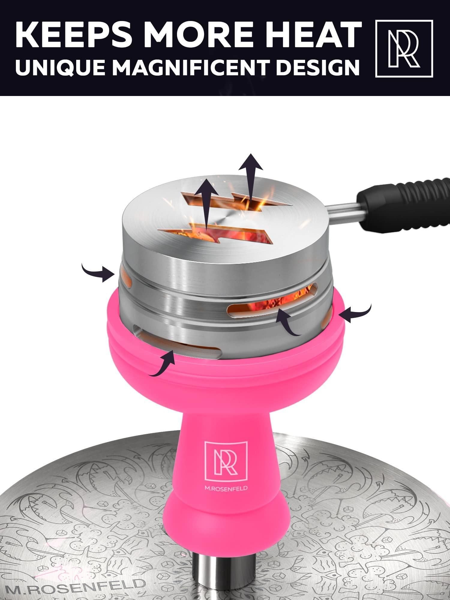 Pink Hookah Bowl Set Silicone Premium Shisha Bowl Phunnel Hookah Bowl Pink for Smoking with Hookah Tongs & Heat Manageme image 2