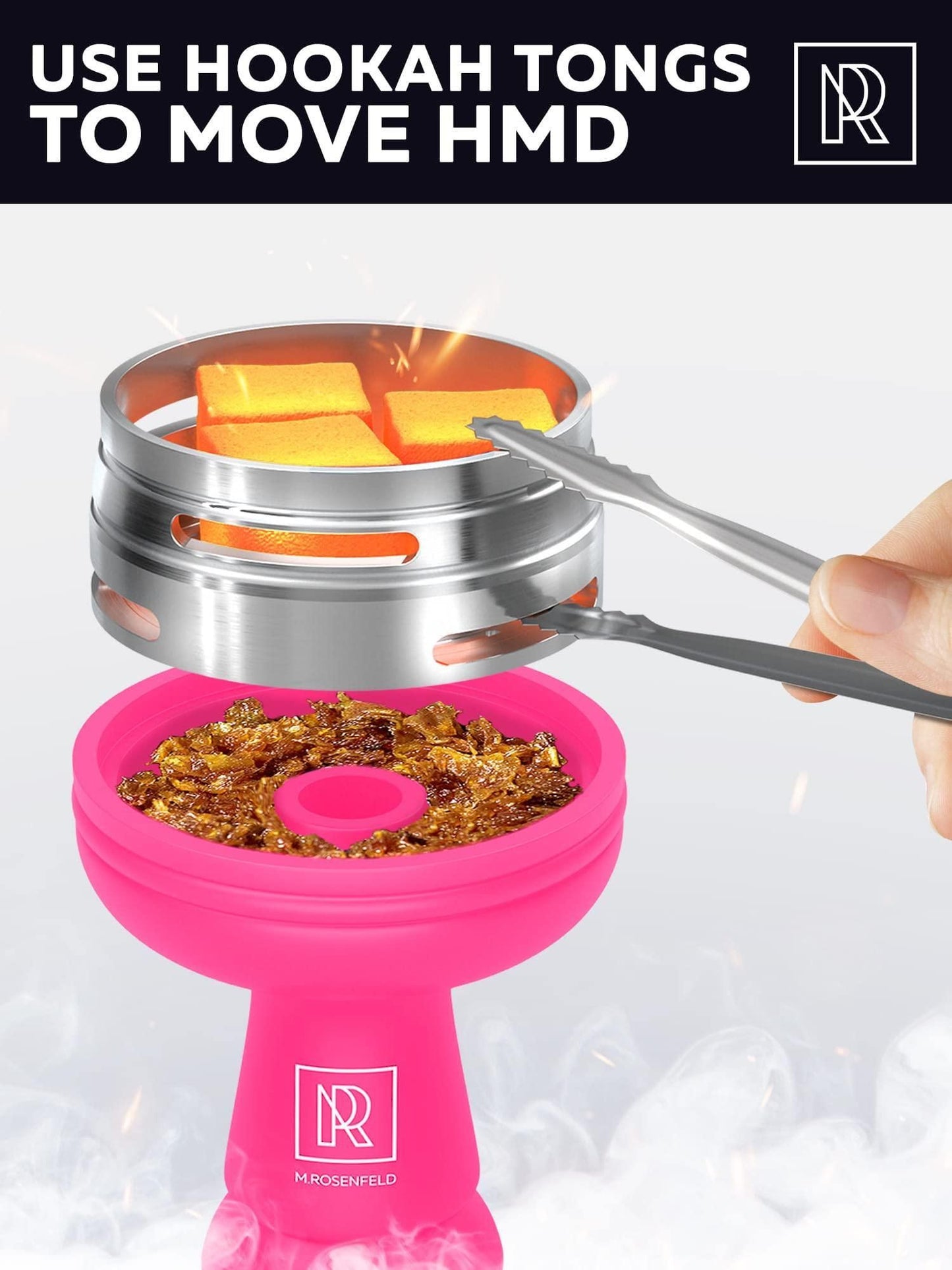 Pink Hookah Bowl Set Silicone Premium Shisha Bowl Phunnel Hookah Bowl Pink for Smoking with Hookah Tongs & Heat Manageme image 3