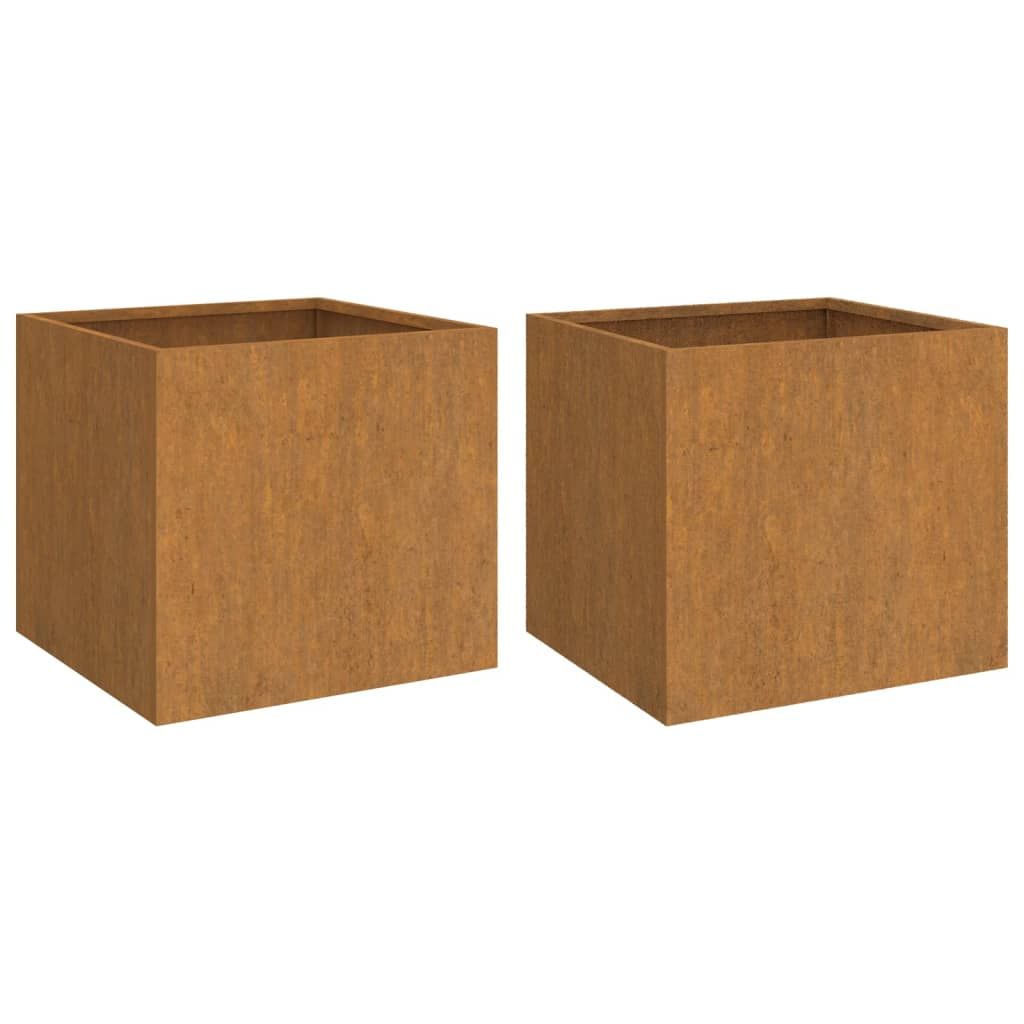 Planters 2 pcs 19.3"x18.5"x18.1" Corten Steel image 2