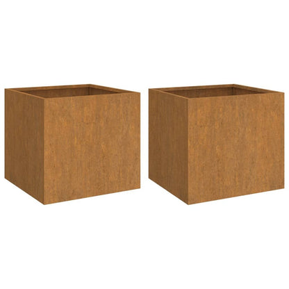 Planters 2 pcs 19.3"x18.5"x18.1" Corten Steel image 2