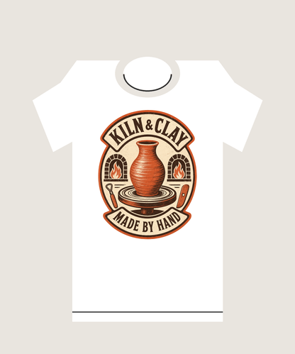 Kiln & Clay Society Vintage Pottery Graphic T-Shirt - POD-20260728-042_white_front_mockup