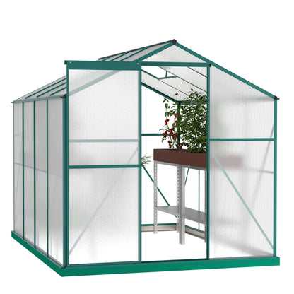 Polycarbonate Greenhouse,6'x 8' Heavy Duty Walk-in Plant Garden Greenhouse for Backyard/Outdoor image 1